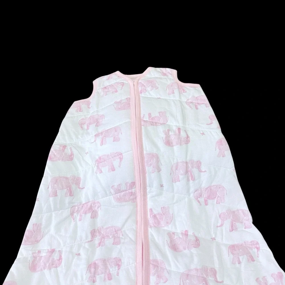 Burt's Bees Baby Beekeeper Wearable Blanket  L White‎ W/ Pink Elephant NWOT